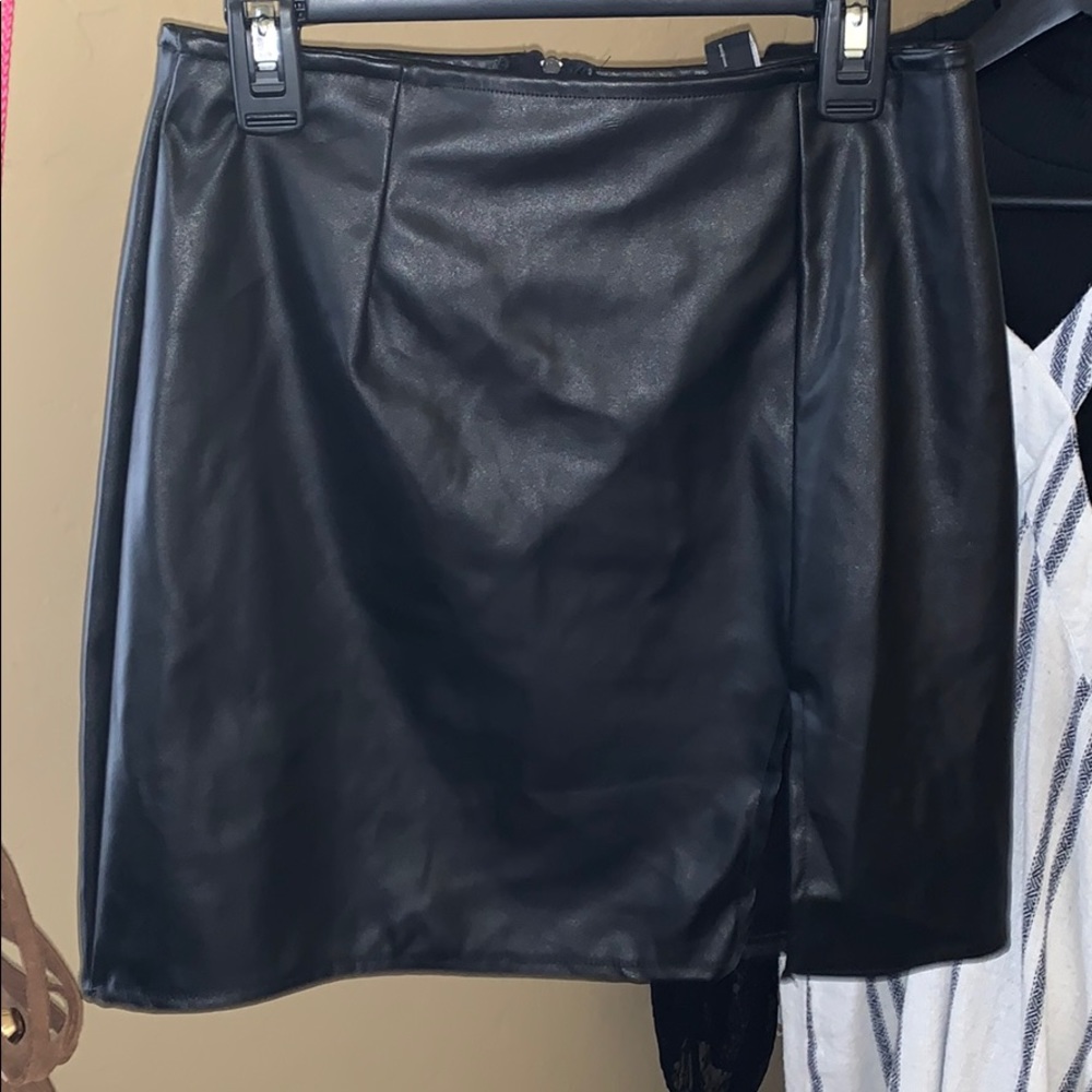 Faux leather skirt